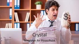  Presentation with unhappy - Presentation theme with overtime salary - young handsome businessman unhappy background and a coral colored foreground