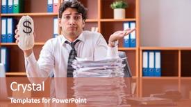  Presentation with unhappy - PPT layouts with overtime salary - young handsome businessman unhappy background and a red colored foreground