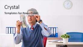  Presentation with employee working in industry - Beautiful slide set featuring overtime salary - young handsome employee working backdrop and a  colored foreground