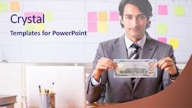  Presentation with employee - Theme consisting of overtime salary - young handsome employee working background and a sky blue colored foreground