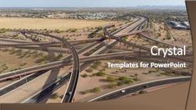  Presentation with united states - Audience pleasing presentation theme consisting of overview of a major interstate backdrop and a violet colored foreground