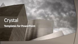  Presentation with airplane night sky cloud - Slide deck consisting of overview of a modern building background and a gray colored foreground