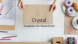  Presentation with creative - Presentation with overview of blank paper held background and a soft green colored foreground