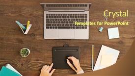  Presentation with graphic - Slide deck enhanced with overview-of-hands-of-contemporary background and a tawny brown colored foreground