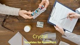  Presentation with medical pills - Cool new PPT layouts with overview-of-hands-of-sick backdrop and a tawny brown colored foreground