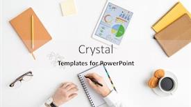  Presentation with notebook page - Slide deck enhanced with overview-of-hands-of-young background and a sky blue colored foreground