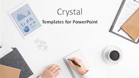  Presentation with notebook page - Audience pleasing PPT theme consisting of overview-of-hands-of-young backdrop and a white colored foreground