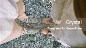  Presentation with journey - Cool new presentation theme with overview-of-legs-in-pants backdrop and a coral colored foreground