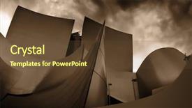  Presentation with modern building - Cool new presentation theme with overview of metal modern building backdrop and a  colored foreground