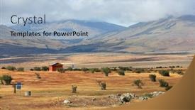  Presentation with farmland - PPT theme consisting of overview-of-south-patagonia-farmland background and a light blue colored foreground