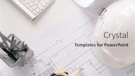  Presentation with desk - Cool new presentation theme with overview-of-supplies-of-contemporary backdrop and a white colored foreground