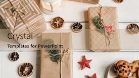  Presentation with red stars - Audience pleasing slide deck consisting of lemon slices red stars lantern backdrop and a coral colored foreground