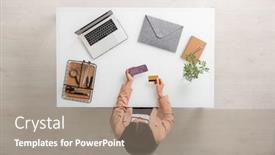  Presentation with pay - PPT layouts having overview-of-young-contemporary-businesswoman background and a gray colored foreground