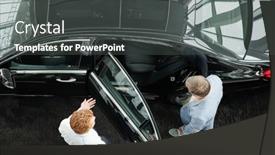  Presentation with car door - Colorful slide deck enhanced with overview-of-young-manager backdrop and a dark gray colored foreground