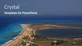  Presentation with island - Slides featuring overview-on-lefkas-island background and a ocean colored foreground