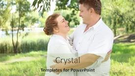  Presentation with park - Theme with overweight couple in park background and a mint green colored foreground