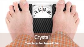  Presentation with retro - Slides consisting of overweight man standing background and a coral colored foreground