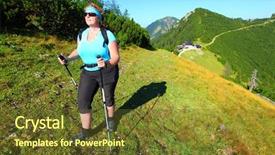 Presentation with walking nordic - PPT layouts having overweight woman enjoying life nordic background and a tawny brown colored foreground