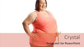  Presentation with tape - Slide deck featuring overweight-woman-measuring-her-waist background and a coral colored foreground