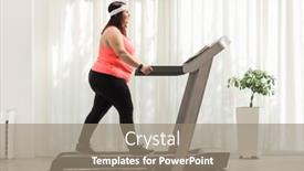  Presentation with treadmill - Cool new theme with overweight-woman-walking backdrop and a gray colored foreground