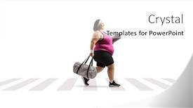  Presentation with pedestrian - Theme with overweight-young-woman-in-sportswear and a white colored foreground