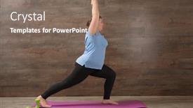  Presentation with training - Colorful presentation theme enhanced with fula - overweight young woman training backdrop and a violet colored foreground