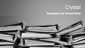  Presentation with number 45 - PPT theme enhanced with overwelming number of files stacked background and a gray colored foreground