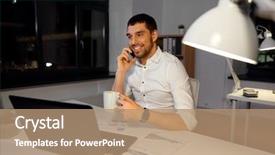  Presentation with double exposure of business people - PPT layouts consisting of overwork deadline and people concept background and a  colored foreground