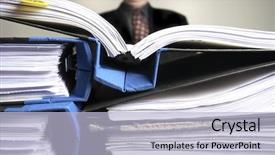  Presentation with overworked - Audience pleasing presentation theme consisting of overworked business man backdrop and a  colored foreground