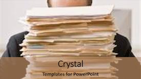  Presentation with overworked - Beautiful presentation featuring portraiture - overworked frustrated businessman looking backdrop and a coral colored foreground