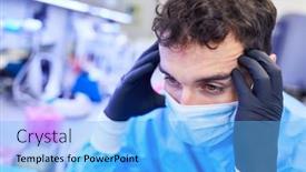  Presentation with emergency room - Audience pleasing PPT theme consisting of overworked-nurse-in-the-emergency backdrop and a light blue colored foreground