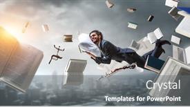  Presentation with overworked - Presentation theme having overworked-usinessman-sleeping-on-pillow background and a gray colored foreground