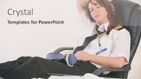  Presentation with overworked - PPT layouts consisting of overworked-woman-pilot-wearing-uniform background and a lemonade colored foreground