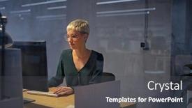  Presentation with overworked - Presentation consisting of overworked-young-businesswoman-working background and a dark gray colored foreground