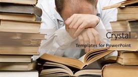  Presentation with focus - Beautiful PPT layouts featuring overworking concept - overwork selective focus on part backdrop and a  colored foreground