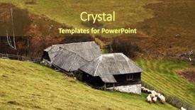  Presentation with fold - Beautiful slide deck featuring ovine - sheep fold in the romanian backdrop and a tawny brown colored foreground