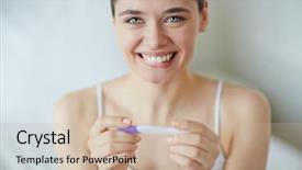  Presentation with test - Colorful PPT layouts enhanced with ovule - positive test backdrop and a soft green colored foreground