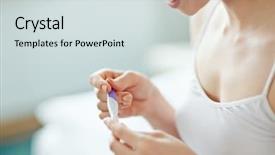  Presentation with pregnancy - PPT theme featuring ovule - pregnancy test background and a sky blue colored foreground