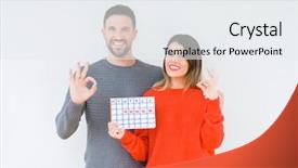  Presentation with lunar calendar - Audience pleasing presentation consisting of ovule - young couple holding ovulation calendar backdrop and a white colored foreground