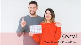  Presentation with mind - Audience pleasing PPT layouts consisting of mind family - young couple holding ovulation calendar backdrop and a red colored foreground