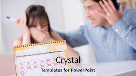  Presentation with family planning - Colorful slides enhanced with ovule - young family in pregnancy planning backdrop and a light blue colored foreground