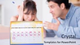  Presentation with planning family - Slide deck with ovule - young family in pregnancy planning background and a light blue colored foreground