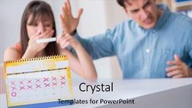  Presentation with family planning - PPT layouts with ovule - young family in pregnancy planning background and a light blue colored foreground