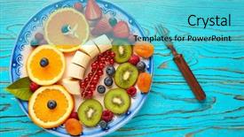  Presentation with fruit banana - Theme enhanced with ow - fruit salad breakfast orange banana background and a cyan colored foreground