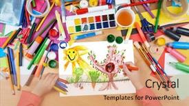  Presentation with artwork - Audience pleasing theme consisting of owl in the hollow backdrop and a coral colored foreground