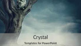  Presentation with cartoon owl - Cool new PPT theme with fable - owl sitting on the tree backdrop and a light gray colored foreground