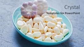  Presentation with healthy lifestyle - Amazing theme having owl-with-garlic-cloves backdrop and a light blue colored foreground