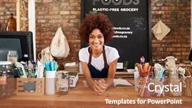  Presentation with recycling - Audience pleasing slide deck consisting of owner of sustainable plastic free backdrop and a coral colored foreground