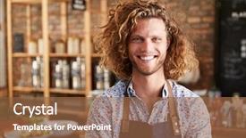  Presentation with grocery store - PPT theme having owner of sustainable plastic free background and a tawny brown colored foreground