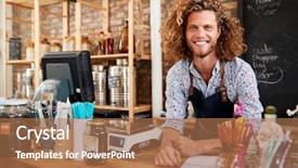  Presentation with grocery store - Presentation design featuring owner of sustainable plastic free background and a coral colored foreground